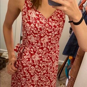 Hollister red floral midi dress